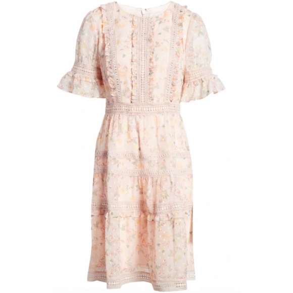 NWT Rachel Parcell | Mixed Lace Fit & Flare Dress - Picture 4 of 8